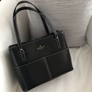 Kate Spade Contrast Stitch Black Satchel